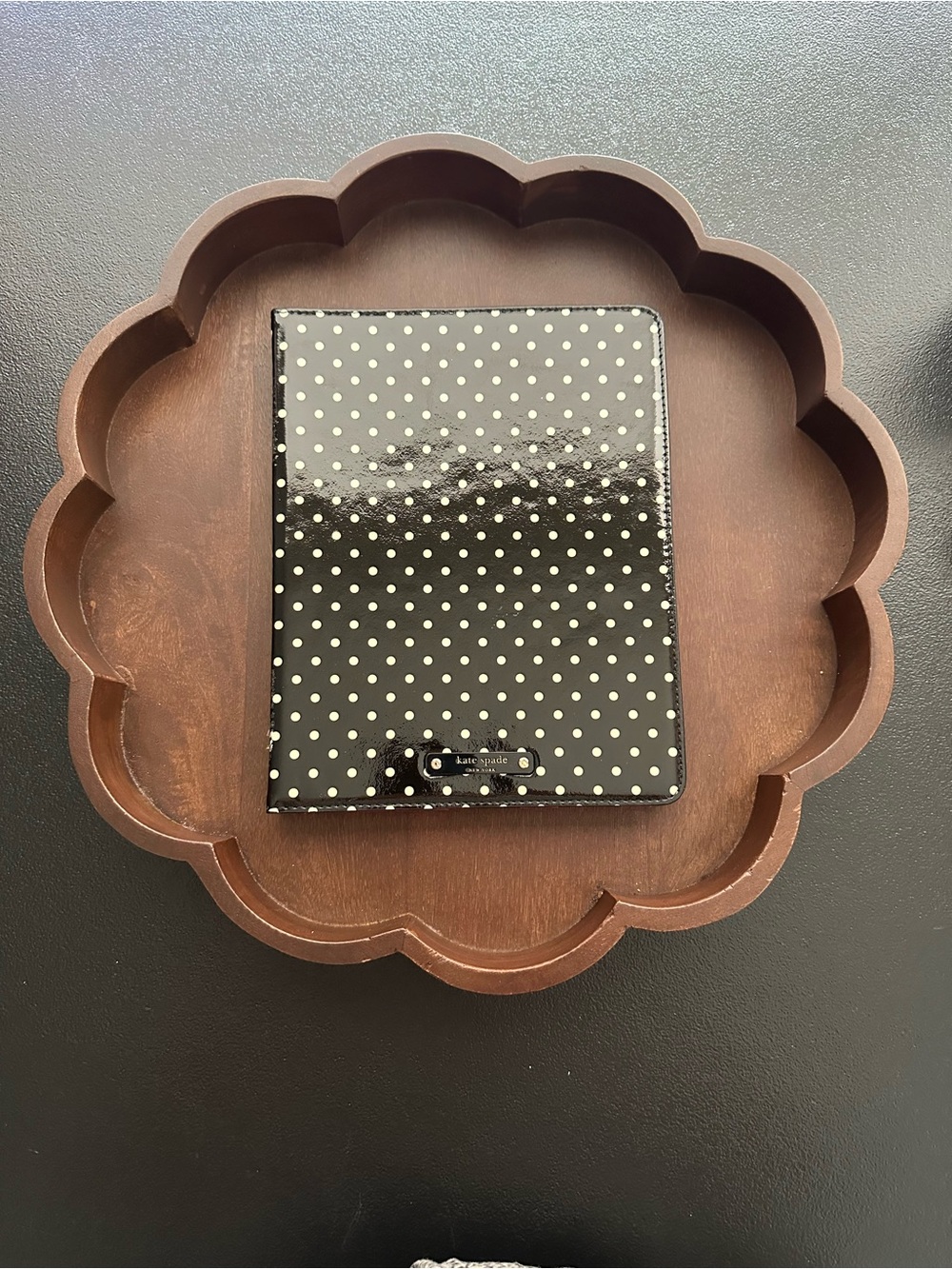 kate spade Black Patent Polka Dot Older Version iPad Cover
